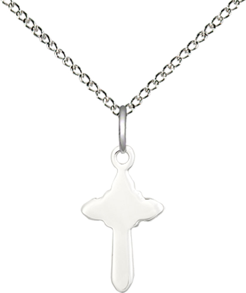 Sterling Silver Cross Pendant on a 18 inch Sterling Silver Light Curb chain