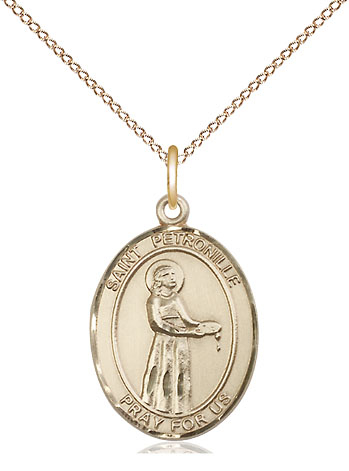 14kt Gold Filled Saint Petronille Pendant on a 18 inch Gold Filled Light Curb chain