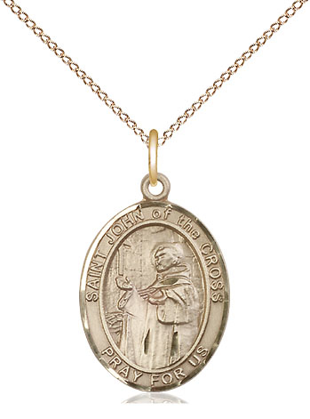 14kt Gold Filled Saint John of the Cross Pendant on a 18 inch Gold Filled Light Curb chain