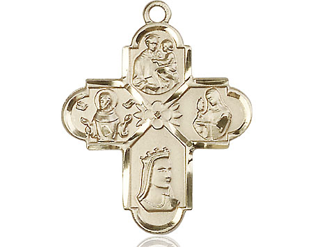 14kt Gold Franciscan 4-Way Medal