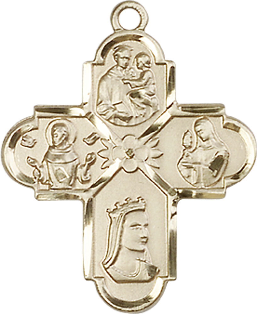 14kt Gold Franciscan 4-Way Medal