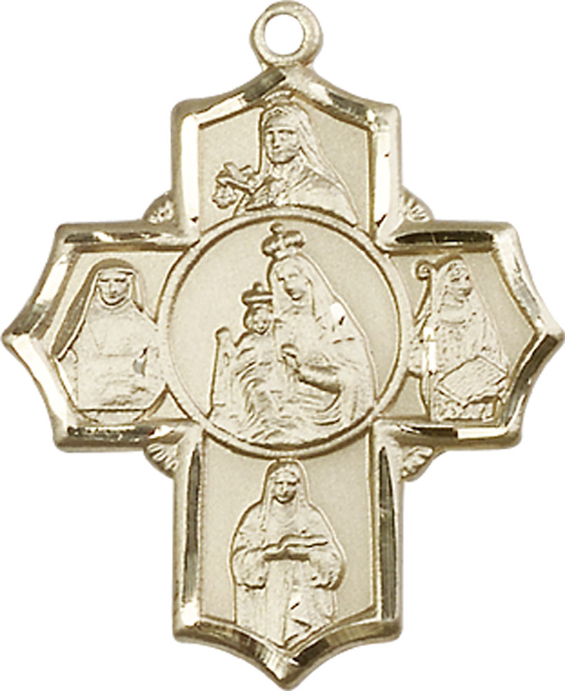14kt Gold Our Lady of Mount Carmel 4-Way Medal