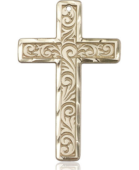 14kt Gold Knurled Cross Medal