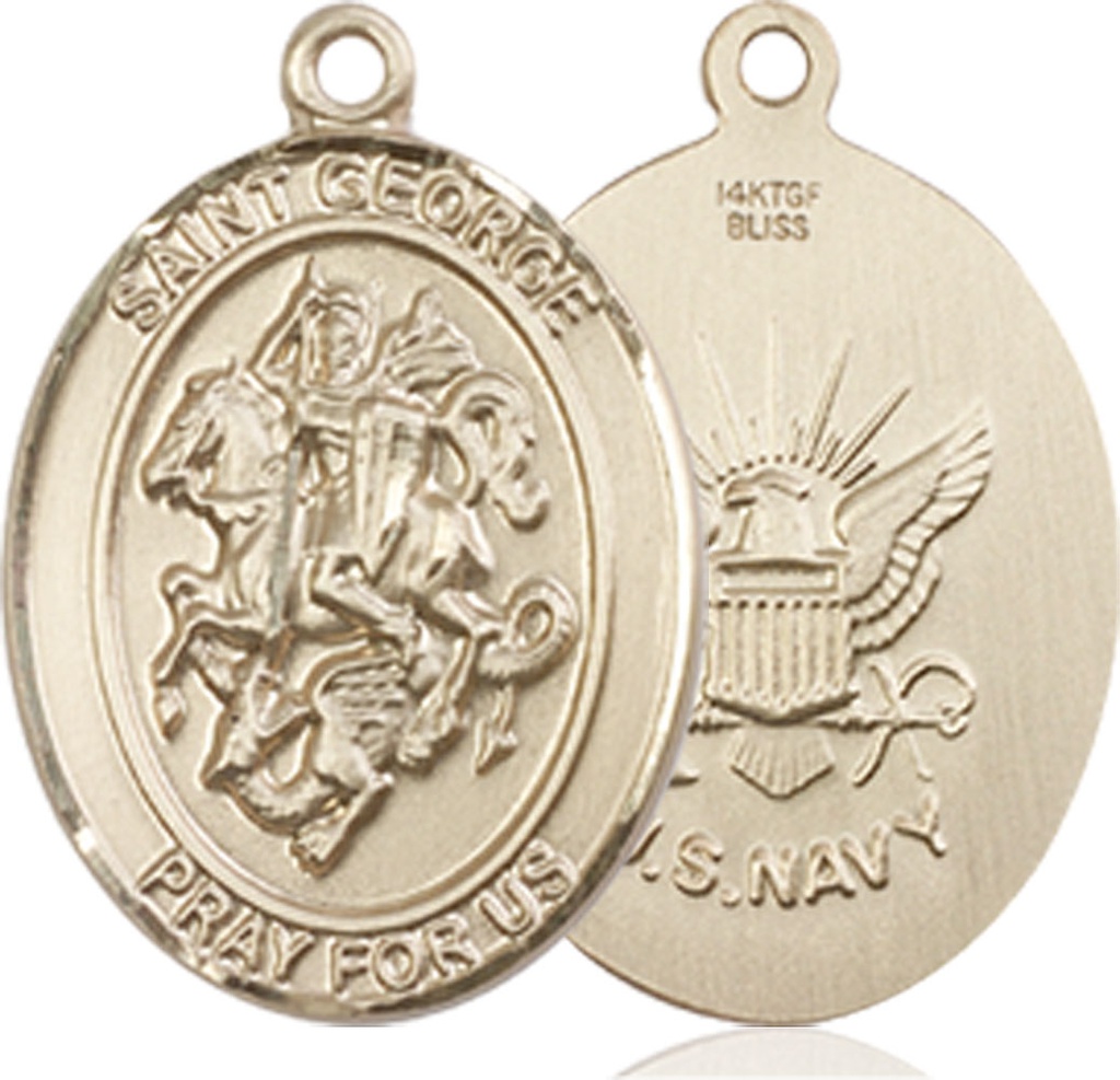 14kt Gold Filled Saint George Navy Medal