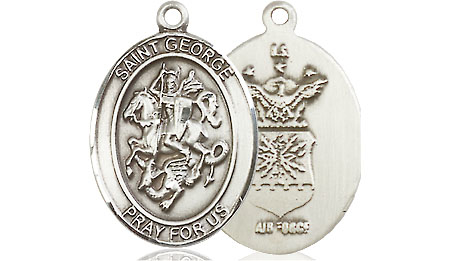 Sterling Silver Saint George Air Force Medal
