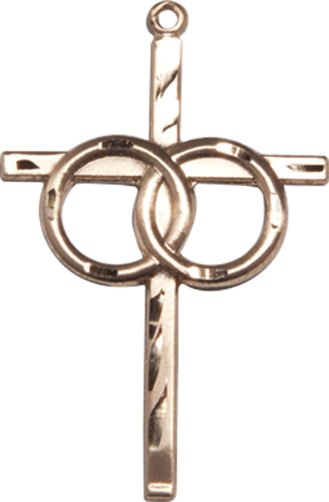 14kt Gold Filled Wedding Rings Cross Medal