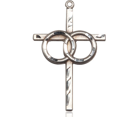 Sterling Silver Wedding Rings Cross Medal