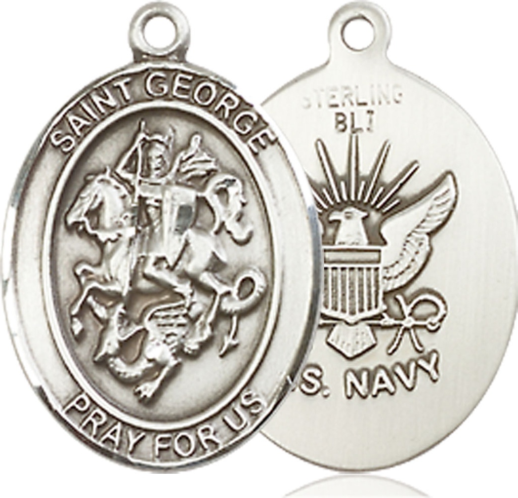 Sterling Silver Saint George Navy Medal