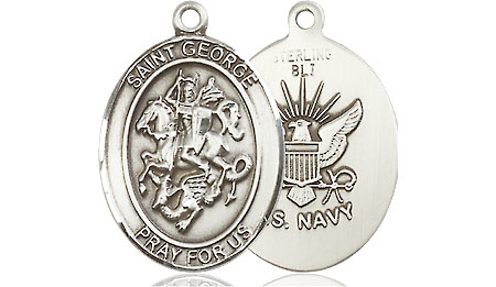 Sterling Silver Saint George Navy Medal