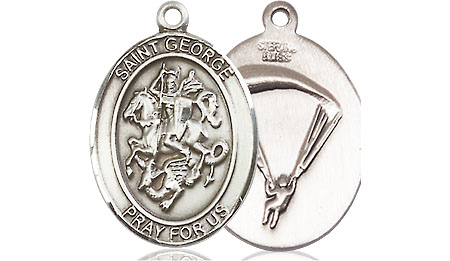 Sterling Silver Saint George Paratrooper Medal