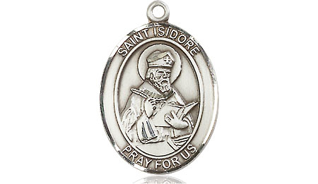 Sterling Silver Saint Isidore of Seville Medal