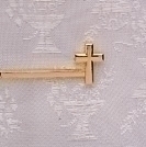 1.25&quot; Tie Bar W/Cross; Gold - Communion