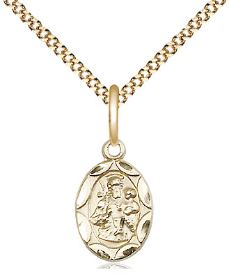 14kt Gold Filled Saint Joseph Pendant on a 18 inch Gold Plate Light Curb chain