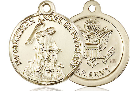 14kt Gold Filled Guardian Angel Army Medal