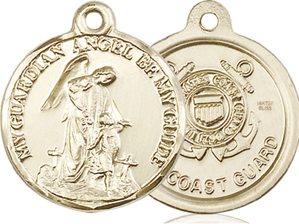 14kt Gold Filled Guardian Angel Coast Guard Medal