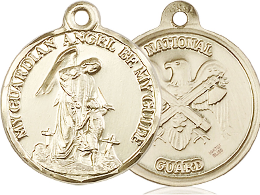 14kt Gold Filled Guardain Angel National Guard Medal