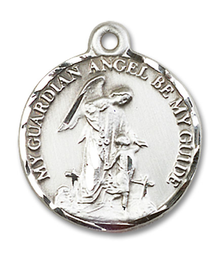 Sterling Silver Guardian Angel Medal