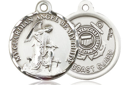 Sterling Silver Guardian Angel Coast Guard Medal