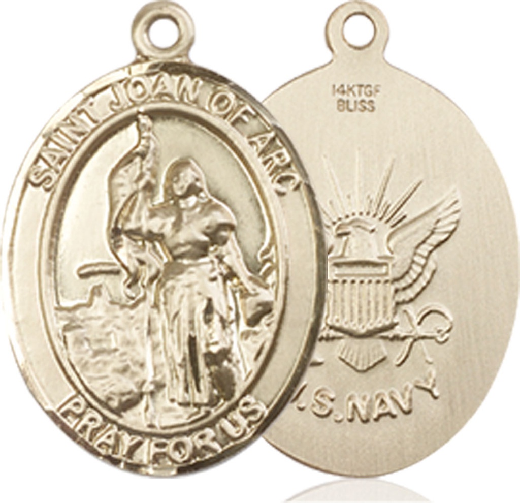 14kt Gold Filled Saint Joan of Arc Navy Medal