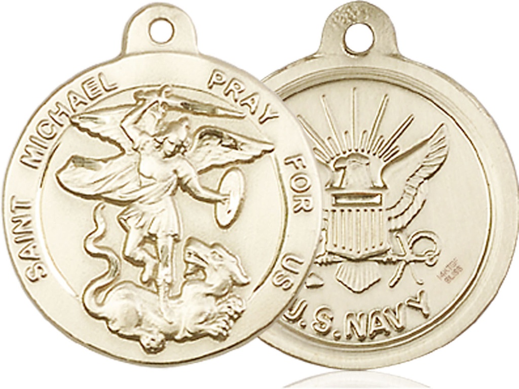 14kt Gold Filled Saint Michael Navy Medal