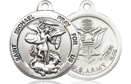 Sterling Silver Saint Michael Army Medal