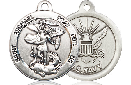 Sterling Silver Saint Michael Navy Medal