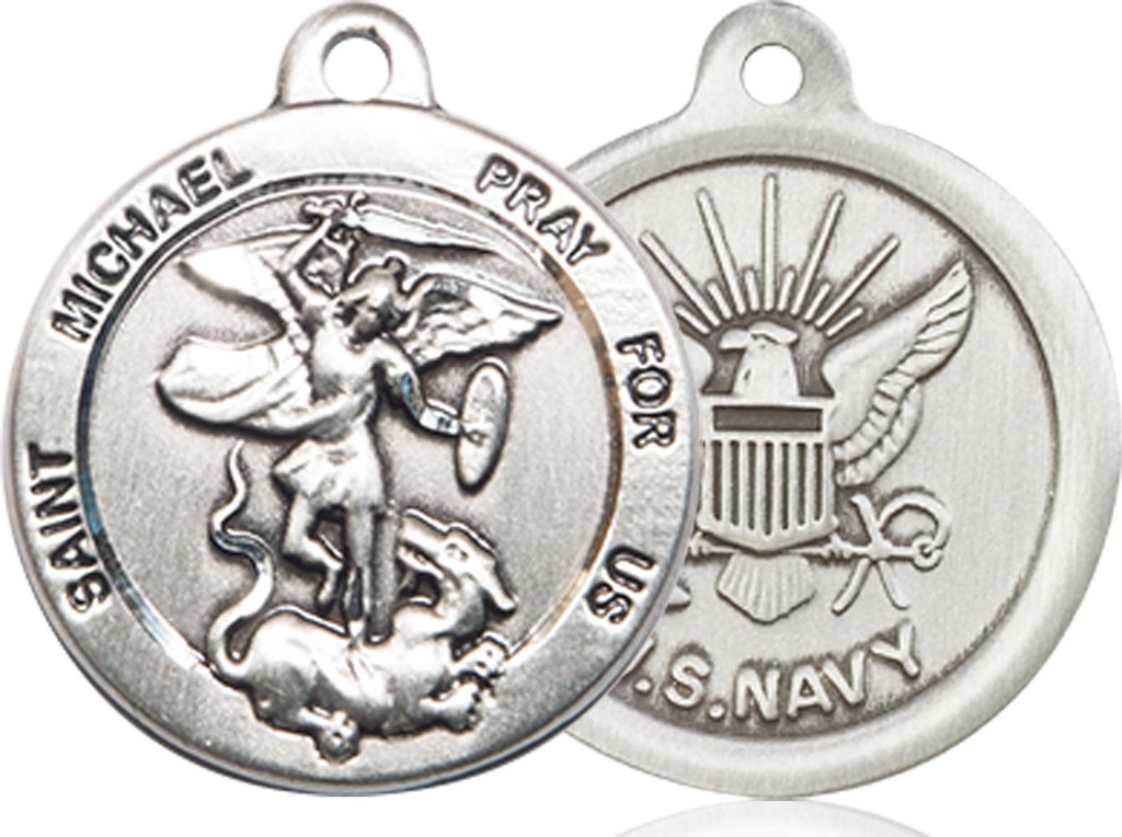 Sterling Silver Saint Michael Navy Medal