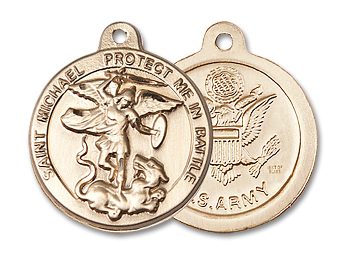 14kt Gold Filled Saint Michael Army Medal