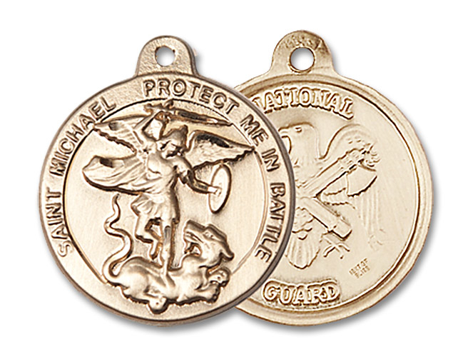 14kt Gold Filled Saint Michael National Guard Medal