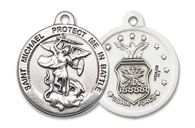 Sterling Silver Saint Michael Air Force Medal