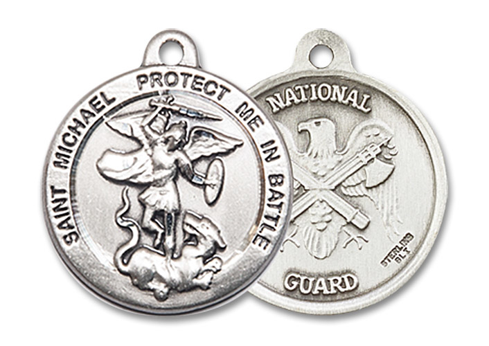 Sterling Silver Saint Michael National Guard Medal