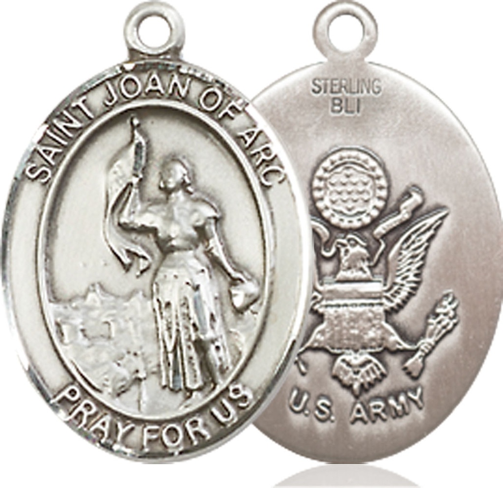 Sterling Silver Saint Joan of Arc Army Medal
