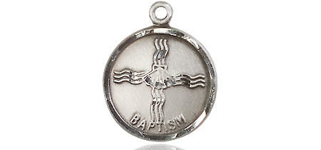 Sterling Silver Baptism Medal