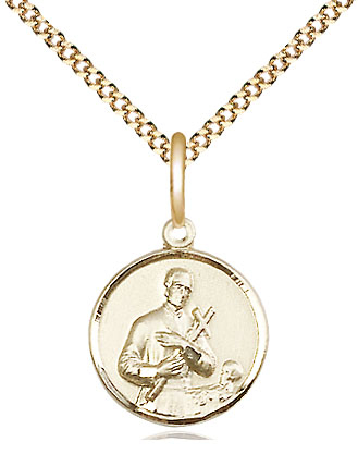 14kt Gold Filled Saint Gerard Pendant on a 18 inch Gold Plate Light Curb chain