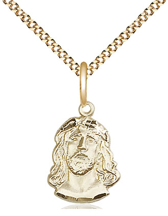 14kt Gold Filled Ecce Homo Pendant on a 18 inch Gold Plate Light Curb chain