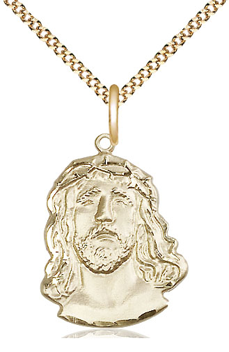 14kt Gold Filled Ecce Homo Pendant on a 18 inch Gold Plate Light Curb chain