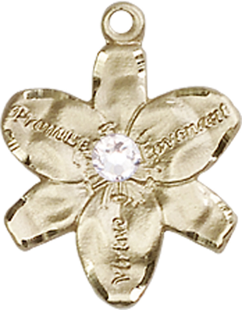 14kt Gold Filled Chastity Medal with a 3mm Crystal Swarovski stone