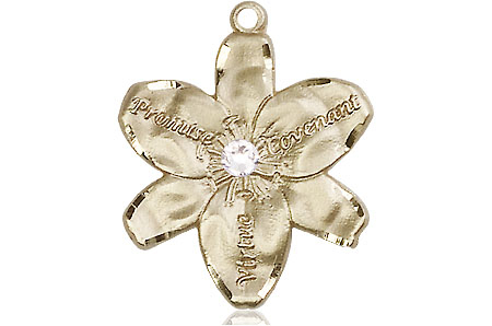 14kt Gold Chastity Medal with a 3mm Crystal Swarovski stone