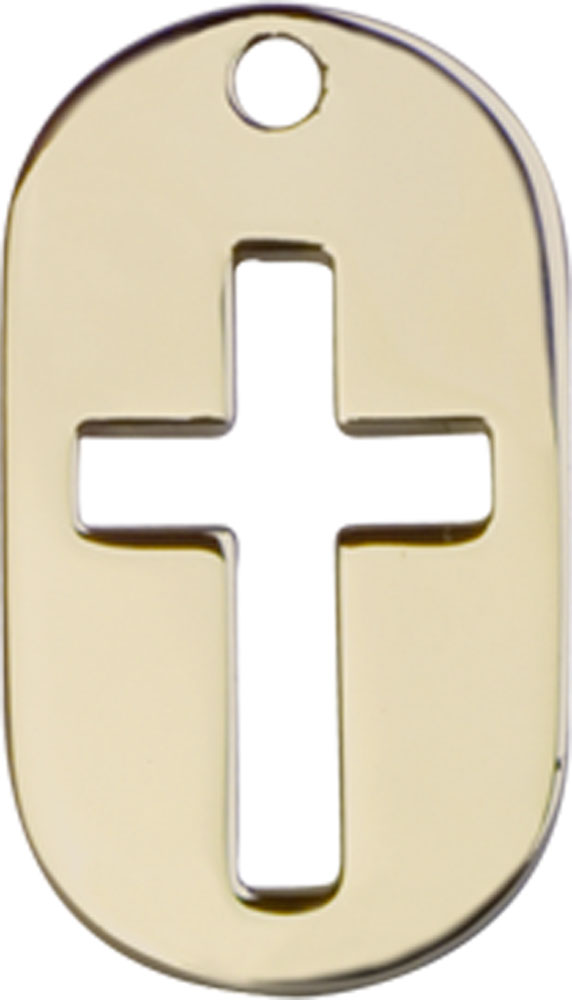 14kt Gold Filled Cross Dog Tag Medal