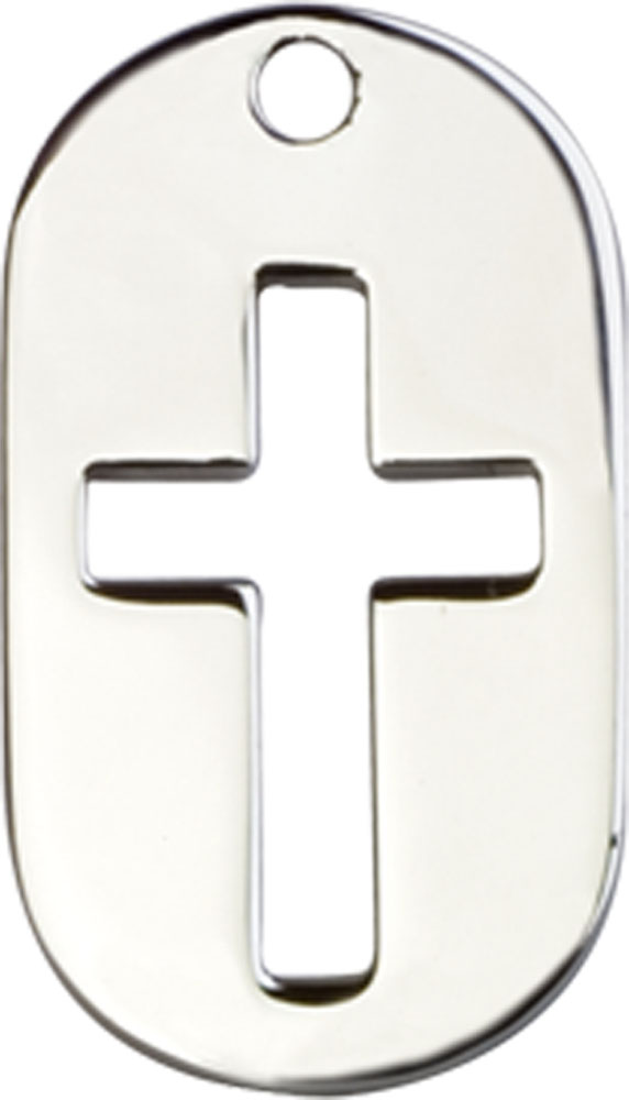 Sterling Silver Cross Dog Tag Medal