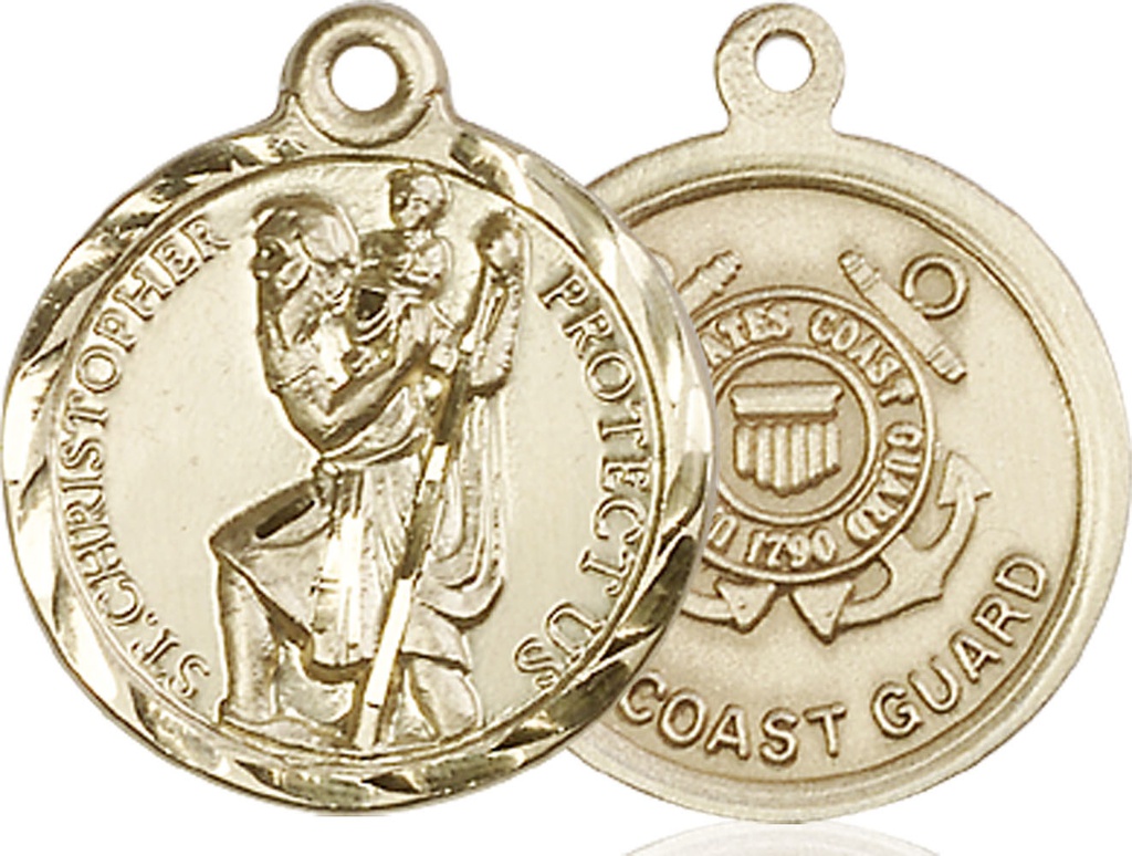 14kt Gold Filled Saint Christopher Coast Guard Medal