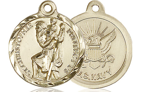 14kt Gold Filled Saint Christopher Navy Medal