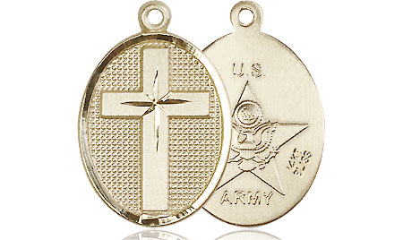 14kt Gold Cross Army Medal