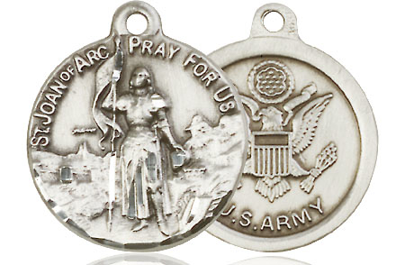 Sterling Silver Saint Joan of Arc Army Medal