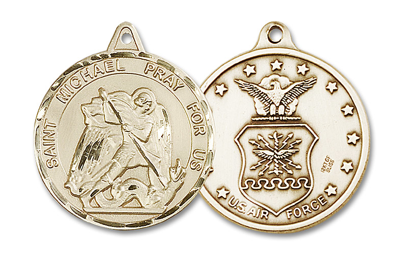 14kt Gold Filled Saint Michael Air Force Medal