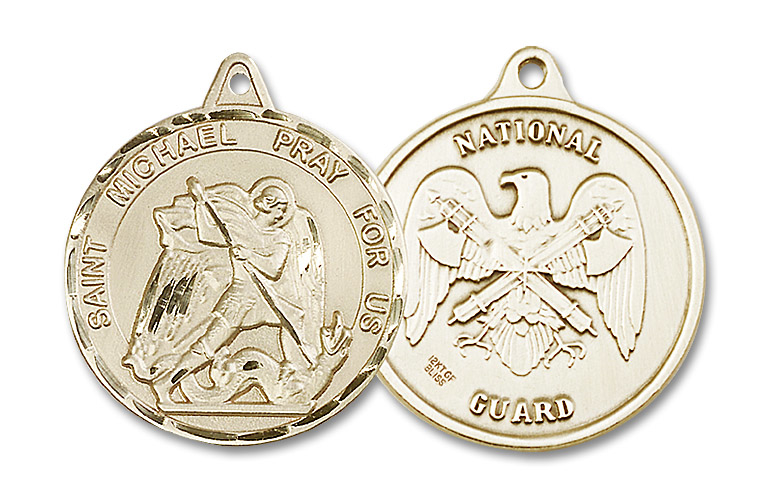 14kt Gold Filled Saint Michael National Guard Medal