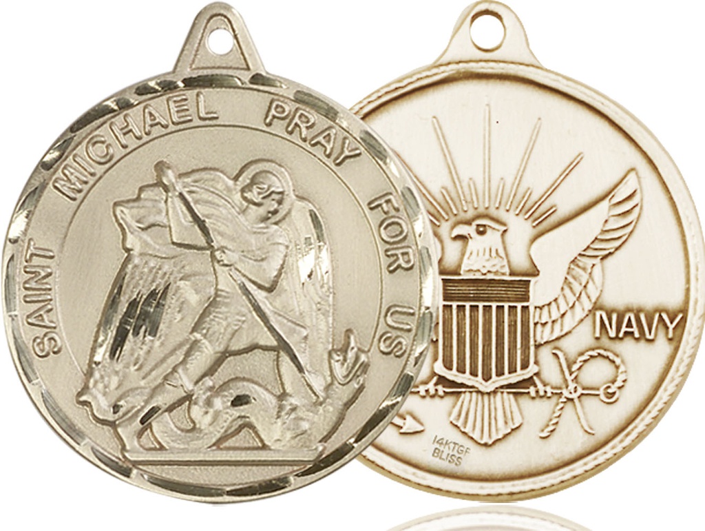 14kt Gold Filled Saint Michael Navy Medal
