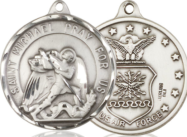 Sterling Silver Saint Michael Air Force Medal