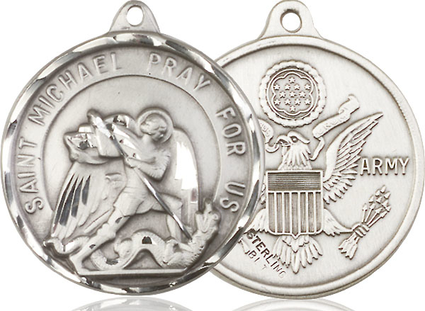 Sterling Silver Saint Michael Army Medal