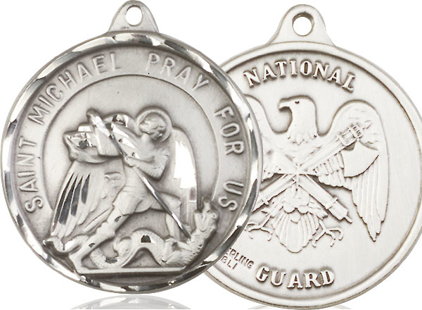 Sterling Silver Saint Michael National Guard Medal